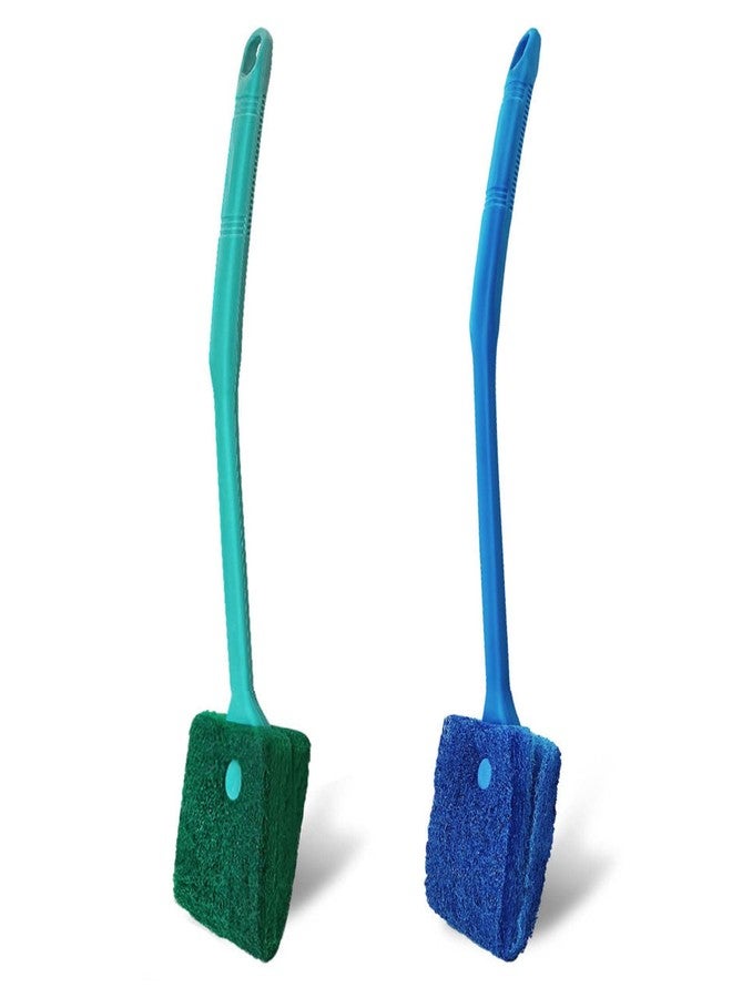 humyeam Aquarium Cleaning Brush - 2 PCS Fish Tank Cleaning Brush Double-Sided Sponge Brush Long Handle Fish Tank Scrubber for Aquariums and Home - Image 1